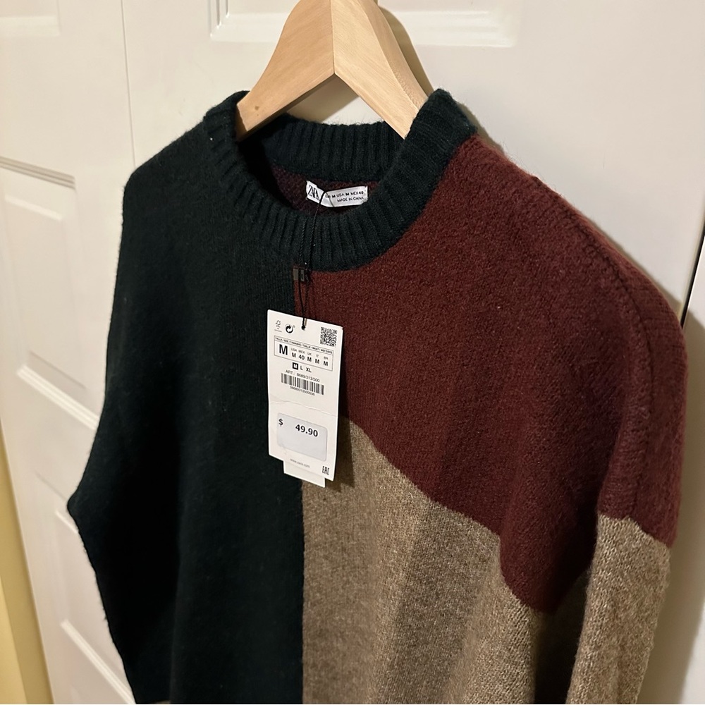 NWT Zara Color Block Sweater MEDIUM